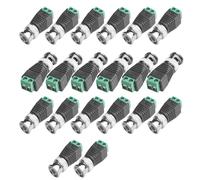 Buhdjfnke Conector Balun BNC Macho 20 Piezas Conector Coaxial Cat5 A BNC Macho para Cámaras de Video de Vigilancia CCTV Conector Macho BNC