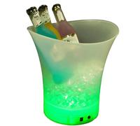 Buhdjfnke Cubitera LED para Bar, Cubitera Iluminada para Champán, Caja de Plástico Impermeable para Champán, Contenedor Verde para Almacenar Cerveza