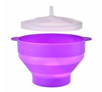 Buhdjfnke - Cuenco de maíz plegable redondo portátil con tapa para uso doméstico, color