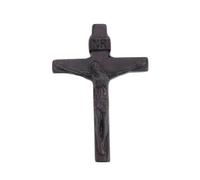 Buhdjfnke de Jesús Collar de Madera Collar de de Jesús Crucifijo Collares con Colgante de Madera para Hombres Mujer Suéter Negro,C