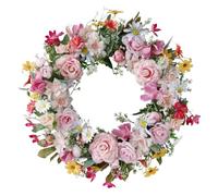 Buhdjfnke de Lavanda y Margaritas Artificiales, Coronas de Seda de Flores Silvestres de Verano para Puerta de Entrada, Pared del Hogar, Decoración para Festivales de Bodas