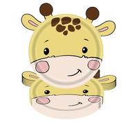 Buhdjfnke de Papel con Temática de Animales de, Platos Desechables de Animales, Juego de Cubiertos para Bautizo de con Temática de Animales Salvajes, Cervatillo