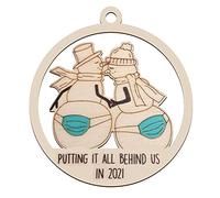 Buhdjfnke Divertido Madera Tallado Húngete Coche Remolque Colgante para Navidad Pared, C