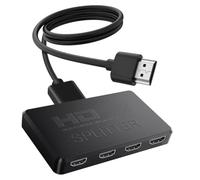 Buhdjfnke Divisor compatible con 4 K, 1 x 4, 1 x 4, divisor de vídeo HDTV, sincronización de audio, para televisores, HDTV, DVD, ordenador portátil