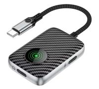 Buhdjfnke Dual Type-C Audio Adapter 2-In-1 Headphone Jack Adapter 60W Fast Charging Mobile Sound Card Live Streaming Converter B