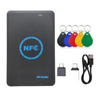 Buhdjfnke Duplicador de Chip Inteligente RFID de 5 Frecuencias + Lector NFC de de 5 UID, Copiadora IC/ID, 13,56 M, 125 K/HID, 125 K, Escritor de Tokens, Clonador.