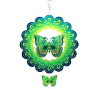 Buhdjfnke Espiral Giratoria de Viento 3D para DecoracióN de JardíN, Campanas de Viento Colgantes Giratorias, DecoracióN del Hogar Al Aire Libre Verde