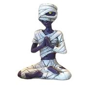 Buhdjfnke Esqueleto Meditando Maceta Cráneo Plantas Maceta Halloween Jardín Maceta Escultura A