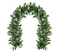 Buhdjfnke Guirnalda Artificial de Eucalipto y Sauce para TelóN de Fondo de Boda DecoracióN de Pared Toalla de Mesa Larga Vid