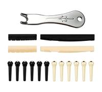 Buhdjfnke Guitar Bridge Pins Extractor Extractor Extractor Herramienta con 2 Pack Guitar Saddle Nut y 12 Pack Guitar Bridge Pins