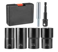 Buhdjfnke Herramienta Extracción Tuercas Rueda 6 Piezas, Juego Extractor Pernos y Dado Giratorio 1/2 Pulgada, Kit Extracción Bloqueo Rueda Métrico 17 A 22 mm.