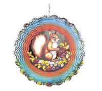 Buhdjfnke Hilanderos de Viento Reflectantes de Metal, Decoración de Jardín Al Aire Libre, Hilanderos de Viento de Metal Brillante, Regalos para Mamá, Mujer, Ardilla 3D