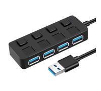 Buhdjfnke Interruptor HUB USB 3.0 de 4 puertos USB 3.0, divisor USB 1 a 4 hub, extensor tipo C para ordenador portátil, piezas de repuesto, accesorios B