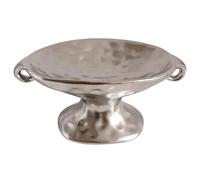 Buhdjfnke Jabonera, 1 pieza de cerámica de doble oreja, molde retro para decoración del hogar, baño con pilas, almacenamiento de jabón, color plateado