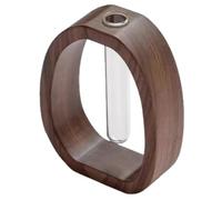 Buhdjfnke Jarrón de Tubo de Ensayo de Vidrio con de Madera Maciza, Ideal para Escritorios, Plantas Hidropónicas, Que Mejora el del Hogar y la Oficina.