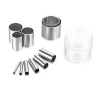 Buhdjfnke Juego de 12 cortadores circulares con perforadores y huecos, sellos de cerámica para arcilla polimérica, cerámica, hecho a mano