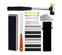 Buhdjfnke Juego de 17 Herramientas de Luthier para Guitarra, Incluye Nivelador de Trastes, Martillo de Goma, de Coronación y Barra Niveladora para Bajo de Guitarra.