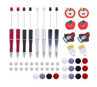 Buhdjfnke Juego de 8 Bolígrafos con Cuentas Espaciadoras Silicona para Hacer Abalorios, Bolígrafos con Cuentas para Hacer Tú Mismo, para Mujeres, Niños, Juego Papelería para Vuelta Al Cole