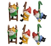 Buhdjfnke Juego de enano, y adornos de escalera de escalada, decoración para maceta