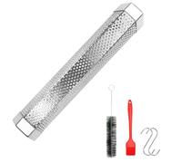 Buhdjfnke Juego de Tubos para Ahumador de Pellets de 12 Pulgadas, Generador de Tubos de Humo de 5 Horas para Parrilla para Ahumar en Frío y Caliente, Hecho de Acero Inoxidable Resistente