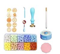 Buhdjfnke Kit de Sellos de 17 Piezas, Calentador, BolíGrafo para Colorear, DecoracióN para Invitaciones de Boda para Regalo y, Azul