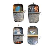 Buhdjfnke Lata de sardinas, decoración colgante caprichosa, una pequeña pieza peculiar, adornos divertidos de , lata de sardinas, conservas de pescado, mariscos