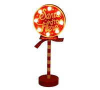 Buhdjfnke Luces de Navidad de estilo vintage, cartel de norte, luz LED, letrero de calle, decoración navideña para mesa, decoración de Navidad D