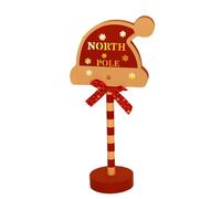 Buhdjfnke Luces de Navidad de estilo vintage, cartel de Norte, luz LED, letrero de calle, decoración navideña para mesa, decoración navideña para Navidad, F