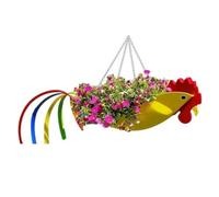 Buhdjfnke Maceta de Metal con Forma Exquisita, Maceta de Gallo Colorida, Maceta Colgante, Macetas Decorativas para Jardín,S,e