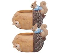 Buhdjfnke Maceta de resina para jardín de ardilla, nuez, para escritorio, jardinería, planta suculenta, planta verde, decoración, bellotas