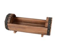 Buhdjfnke Macetas de Madera Decoración de Bodas Cajas de Flores de Madera Antiséptica Carbonizada Balcón Suculentas Macetas de Madera A