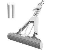 Buhdjfnke Mini Trapeador Portátil, Trapeador con Rodillo de Esponja Autoapretable, Trapeador con Rodillo Súper Absorbente, Herramienta de Limpieza en Seco y Húmedo, Plegable, Manos