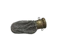 Buhdjfnke Monedero de plata victoriana de la década de 1920, hecho a mano, con tapa giratoria, bolsa de monedas victoriana de plata de A