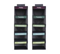 Buhdjfnke Organizador de Ropa Semanal de 2 Piezas con 5 Estantes, Organizador de Armario Colgante para Niños, de Lunes A Viernes con Etiqueta Visual.