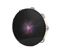 Buhdjfnke Pandereta de Mano de 10 Pulgadas, Instrumento de PercusióN de Tambor Jingle de Doble Rows, Instrumento de MúSica para Baile de Fiesta KTV de Iglesia para Adultos