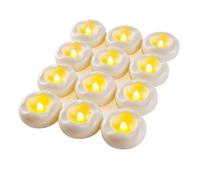 Buhdjfnke Paquete de 12 Velas Flotantes LED de 2 Pulgadas, 200 Horas de Duración, Sin Llama, Activadas por Agua, para Decoración de Piscinas y Bodas.