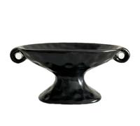 Buhdjfnke Para la decoración del hogar, cuarto de baño, almacenamiento de jabón, 1 pieza de cerámica de doble oreja, jabonera retro de doble oreja, cuenco alto negro