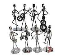 Buhdjfnke PequeñO MúSico de Arte del Hierro, Banda de MúSica Creativa, Manualidades, DecoracióN de Escritorio para el Hogar, Oficina, Regalo de CumpleañOs, Paquete de 8, Adornos de Mesa