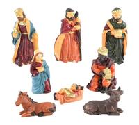 Buhdjfnke Personajes Navideños Juego Navideño de Resina con el Niño Jesús y Animales Escena Navideña Realista Decoraciones Navideñas