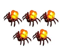 Buhdjfnke Piezas de Decoración de Halloween con Forma de Araña, Luces Nocturnas, Suministros para Fiestas, Accesorios de Decoración para Casa Embrujada, Accesorios para Fiestas de Terror, Bar
