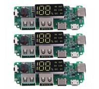Buhdjfnke Placa de Cargador de Batería de Litio de 3 Piezas LED Dual USB 5V 2.4A Tipo-C USB Banco de Energía Móvil 18650 Módulo de Carga Circuito