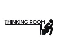 Buhdjfnke Placa para puerta de inodoro elegante y de metal: una escultura de pared para el cuarto de pensamiento, una obra de arte noble y colgante para la decoración de interiores