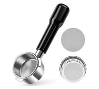 Buhdjfnke Portafiltro Sin Fondo de 54 Mm, Portafiltro Sin Fondo para Espresso con Rejilla Puck y Cesta de Filtro de Acero Inoxidable