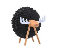 Buhdjfnke Posavasos con Forma de Oveja, Almohadillas para Tazas, Tapetes Redondos Aislados de Fieltro para Tazas, Decoración de Mesa para el Hogar y la Oficina, Manualidades, Negro