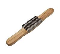 Buhdjfnke Rastrillo de Rueda de Pulido de 15 Pulgadas para Limpieza de Compuestos, EliminacióN de Compuestos Residuales y Metal, Manejar de Madera de Pulido de Acero de Rastrillo