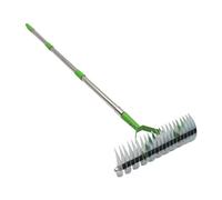 Buhdjfnke Rastrillos de Paja, Rastrillos de Paja para Césped, Rastrillos Deshierbadores, Rastrillos de Aseo Multiusos para Limpiar Hierba Muerta, con Manejar