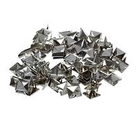 Buhdjfnke Remache de Piramide Plateado con 2 Dientes Aprox.100 piezas - Bueno para Proyecto de Marroquineria Bolsos, Pulseras, Chaquetas, o Cualquier Tipo de Ropa