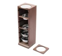 Buhdjfnke Soporte para Filtro de Café Espresso - Nogal Negro, Rejilla de Almacenamiento para Recipiente para Café en Polvo, Rejilla de Almacenamiento para Cesta con Asa para Espresso B