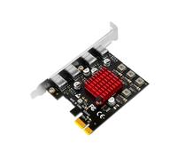 Buhdjfnke Tarjeta de Expansión PCI-e A USB3.0 de 5 Gbps para Escritorio, Tarjeta Adaptadora Tipo C de 4 Puertos, Tarjeta de Expansión USB3.2 de Carga Rápida