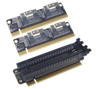 Buhdjfnke Tarjeta de Expansión PCIe 4.0 X16 A 2 Puertos NVMe Tarjeta Adaptadora SSD PCI-e 4.0 16 X A SlimSAS 8i X2 SFF8654 Tarjeta Gráfica